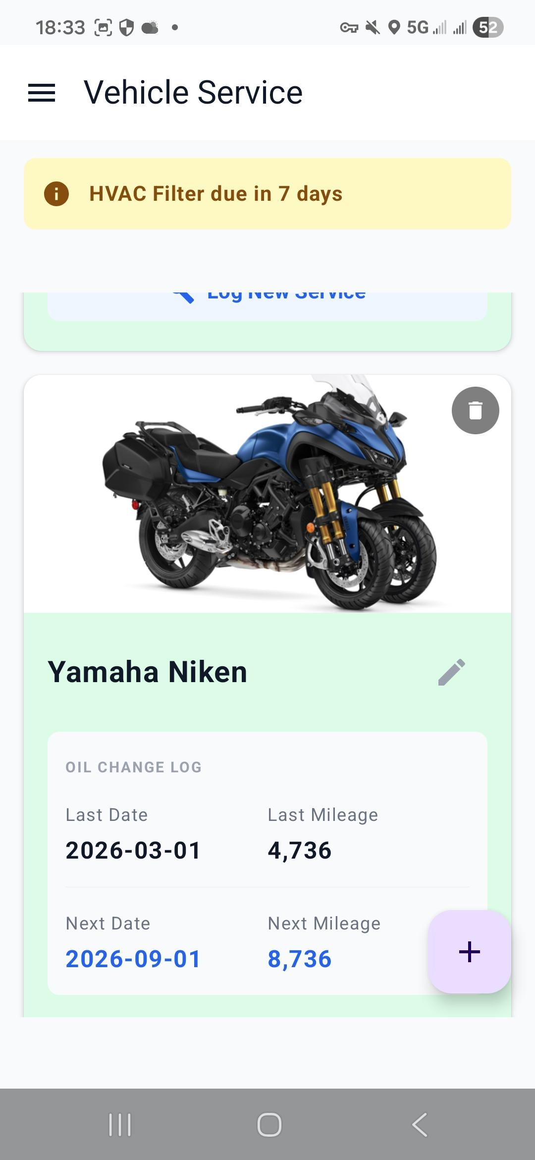 LifeCycle vehicle maintenance tracking